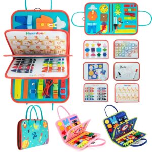 Tablero ocupado Montessori para niños pequeños de 1 a 3 años, juguetes educativos sensoriales, juguetes de viaje