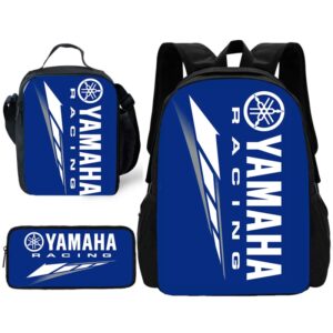 Conjunto de 3 piezas para niños Y niñas, mochila escolar con almuerzo, bolsas de carreras de motocicleta, bolsas de lápices, mochilas escolares, y-amahas, el mejor regalo