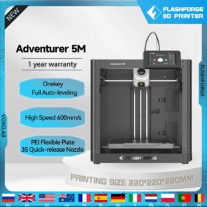 Flashforge Adventurer-impresora 3d de alta velocidad, extrusora directa de nivelación automática completa, placa PEI Flexible, recuperación de pérdida de energía, 5M
