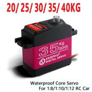 Servo a prueba de agua para coches teledirigidos, dispositivo de alta velocidad con engranaje de Metal Digital, 20Kg, 25Kg, 30Kg, 35Kg, 40Kg, escala 1/8 1/10, 1 unidad