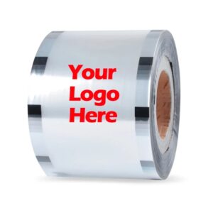 Película selladora de tazas personalizada, rollo de PP transparente para sellado de tazas de té, Boba de burbujas con patrón de logotipo personalizado, 2500 tazas, 90mm, 95mm, F9095-C