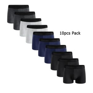 Calzoncillos bóxer de Color sólido para hombre, ropa interior de lujo, caja antideslizante, paquete de 10 piezas