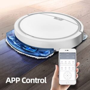 Robot de barrido inteligente con carga USB, aspiradora anticaída de alta succión con tanque de agua, húmedo y seco, Control por aplicación/remoto