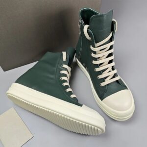 Zapatos informales para hombre, zapatillas de cuero con cordones, color verde, de alta calidad