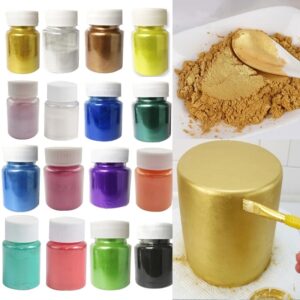Polvo de tinte dorado y plateado, suministros de decoración, purpurina, Mousse, pastel, Macaron, Chocolate, Color para hornear, 15g por botella