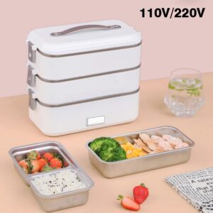 Fiambrera portátil de 110V/220V, contenedor de alimentos con calefacción eléctrica, vajilla aislante, contenedor de almacenamiento de alimentos, fiambrera Bento
