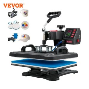 VEVOR-máquina de prensado en caliente 5 en 1, impresora de transferencia por sublimación con carcasa de abrazadera, Control Digital preciso de temperatura, 12x15 pulgadas
