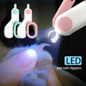 Cortaúñas profesional para mascotas, luz LED, tijeras de aseo para gatos y perros pequeños, accesorios para gatos