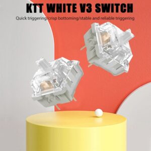 GMKFans-interruptores KTT Kang White V3 para teclado mecánico, interruptor lineal de 3 pines, accesorios para juegos Cherry personalizados, interruptor MX