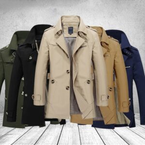 Gabardina informal de negocios para hombre, chaquetas de marca, abrigo de ocio, rompevientos de un solo pecho, talla grande, moda