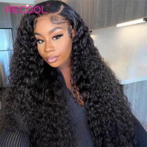 Recool-Peluca de cabello humano ondulado, postizo de encaje Frontal HD, predesplumada, densidad de 200, 250, listo para usar, 5x5, 13x4, 13x6