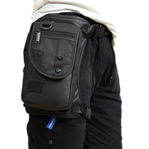 Riñonera de nailon para hombre, bolsa de cintura para pierna, muslo, motociclista, militar/asalto, cinturón cruzado para cadera