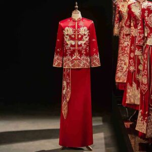 Conjunto de boda de estilo chino para hombre, traje Tang bordado de dragón, Qipao Oriental Vintage, traje Hanfu