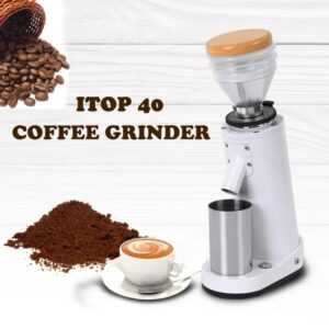ITOP-molinillo de café eléctrico itop40, rebaba de titanio con tolva de soplado, fuselaje cilíndrico de aleación de aluminio de 40MM, rebaba cónica ITOP 40