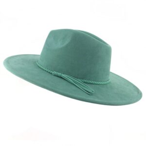 Sombrero de copa de gamuza para hombre y Mujer, Sombrero Fedora de ala ancha de 9,5 cm, sombreros de Jazz de fieltro para otoño e invierno, sombreros clásicos para Iglesia