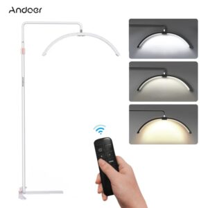 Andoer-Luz LED de relleno en forma de media luna HD-M5X, 36W, para vídeo, 3000K-6000K, con soporte de 70,9 pulgadas, para maquillaje, transmisión en vivo