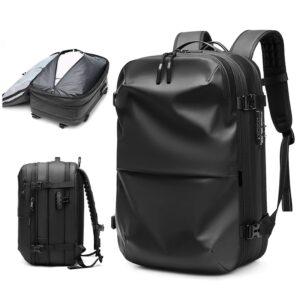Mochila de viaje de compresión al vacío para hombre, mochila para portátil de 17 pulgadas, mochila escolar de gran capacidad para negocios, mochila de senderismo expandida