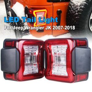 Luces LED traseras de circulación diurna para Jeep Wrangler JK, conjunto de luces traseras de freno y marcha atrás, 2007-2018