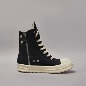Zapatos informales de marca para hombre y mujer, zapatillas de deporte de alta calidad, Botines negros con cremallera de Metal, zapatos de calle planos de lona con plataforma o-wen
