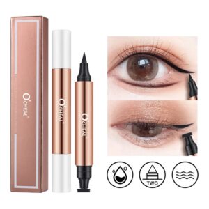 Delineador de ojos líquido negro para mujer, Lápiz Delineador de ojos, resistente al agua, secado rápido, doble cabeza, maquillaje, herramienta cosmética