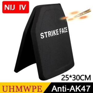 NIJ IV-placa a prueba de balas, 10x12 pulgadas, UHMWPE táctico ligero, nivel 4 de protección contra AK47 IX, armadura corporal de 7,62mm