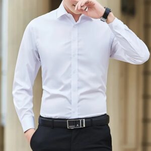 Camisa de negocios de Color liso para hombre, camisa de manga larga, ajustada, informal, clásica, ropa de marca, talla grande 6XL, 7XL, 8XL, nueva