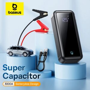 Baseus-arrancador de batería de coche, dispositivo potenciador de 3000A, cargador sin batería portátil, dispositivo de emergencia