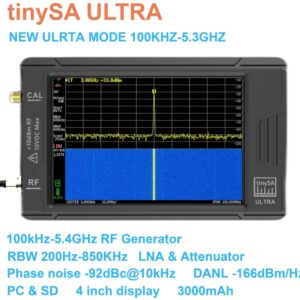 Wishcolor-analizador de espectro pequeño portátil, generador de señal RF ULTRA 100k-5,3 GHz con pantalla de 4 pulgadas para tinySA con batería, nuevo