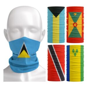 Polaina para la cara y el cuello con patrón de bandera del Caribe, Bandana protectora para el sol para deportes al aire libre, bufanda de Ciclismo de Hawai y granada