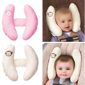 Almohada de cuello para cochecito de bebé, Protector de cabeza de asiento de coche de plátano, almohada de soporte para el cuello para dormir, flor de dibujos animados