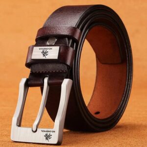Cinturón de Cuero de Vaca con Hebilla para Hombre, Accesorio de Piel Auténtica, Alta Calidad, Informal, Diseñador de Moda, Vaquero, Negocios, Nuevo, 2022