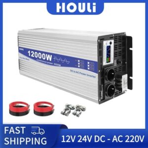 Convertidor de potencia de onda sinusoidal pura para coche, inversor de 12V, 24V, 48V a CA 220V, 230V, 6000W, 8000W, transformador de voltaje Solar