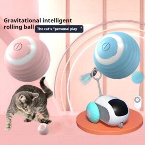 Bola interactiva para gatos, juguete inteligente para mascotas, BOLA MÁGICA enrollable automática para interiores, accesorios de juego para gatos