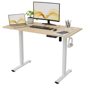 HOMAVO-escritorio eléctrico con altura ajustable, USB-A de carga rápida tipo C, con función de memoria y función de rebote, 120x60 cm