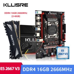 Kllisre-kit de placa base LGA 2011, xeon x99 E5 2667 V3 CPU 2 piezas X 8GB = 16GB, 2666MHz, memoria de escritorio DDR4