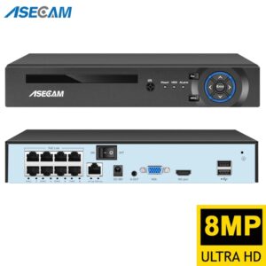 Grabadora de vídeo Super 8MP POE NVR, cámara IP de Audio H.265, sistema CCTV, red ONVIF, detección facial, P2P, cámara de videovigilancia RTSP