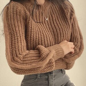 Suéter suelto Vintage Harajuku de manga larga para mujer, prendas de punto coreanas, Tops suaves y cálidos, suéter sólido elegante para mujer, Otoño e Invierno
