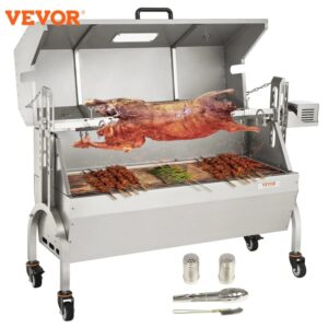 VEVOR-parrilla Rotisserie de acero inoxidable para asar cordero y cerdo, caja de asar con Motor para barbacoa, fiesta de Camping al aire libre