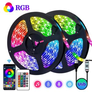 Tiras LED TV , Tira de LED USB RGB 5050 Sincronización de Música Multicolor, Luces LED Habitación con Control Remoto, Luz LED TV