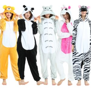 Kigurumi-monos de dibujos animados para niños y mujeres, ropa de dormir de Totoro, Panda, monos de animales, disfraces de Cosplay de Anime