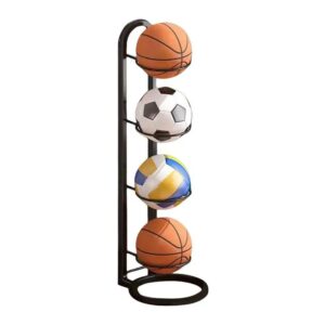 Soporte de baloncesto de hierro fundido, soporte de exhibición para almacenamiento de pelota de voleibol, soporte de exhibición de fútbol, estante de almacenamiento multicapa