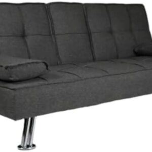 Sofá Cama de 2 Plazas, Clac en Color Gris, OPORTO JH957,Suave y cómodo,La cama del sofá se puede tumbar
