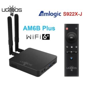 Ugoos-Dispositivo de TV inteligente AM6B plus, decodificador con Android 9, Amlogic S922X-J, 4GB, DDR4, 32GB, Wifi 6, 1000M, BT5.0, 4K, AM6 Plus