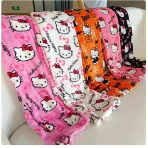 Sanrio-Pijama de Hello Kitty para mujer, pantalón de franela, de lana Kawaii, de dibujos animados, informal, para el hogar, para Halloween, Otoño, 2023