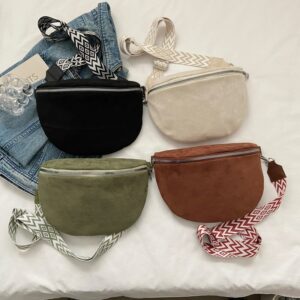 Bolso de pecho de media luna para mujer, bandolera de cintura a la moda, bolso de hombro de lujo