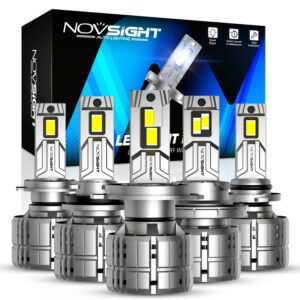 NOVSIGHT-bombillas LED para faros delanteros de coche, lámpara Canbus súper brillante, 200W, 20000LM, H7, H4, H11, H8, H9, 9005, HB3, 9006, HB4, H13, 9012, 6500K, N60