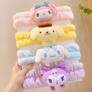 Diadema de Sanrio de dibujos animados de estilo coreano para mujer, banda para el cabello de lavado de cara dulce, accesorios para el cabello para niñas de moda
