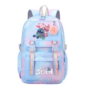 Disney-Mochila de Lilo y Stitch para mujer, bolsa de libros para niños y niñas, Mochila escolar para estudiantes y adolescentes