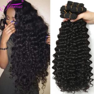 Extensiones de cabello humano Remy sin procesar, cabello humano Real de onda profunda de 8-26 pulgadas, húmedo y ondulado, venta al por mayor, oferta de 4 mechones