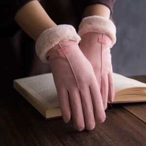 Guantes de dedo completo para mujer, manoplas cálidas, peludas, lindas, para deportes al aire libre, pantalla, nueva moda, Otoño e Invierno